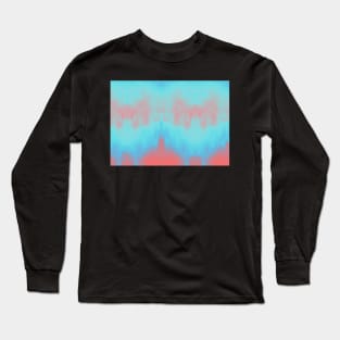 Blue Painting on Living Coral Long Sleeve T-Shirt